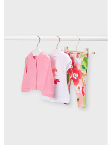Dívčí komplet tričko, legíny a svetr MAYORAL, světle růžová PRINCEZNY