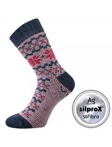 TRONDELAG froté extra hřejivé antibakteriální ponožky se stříbrem Voxx starorůžová 35-38