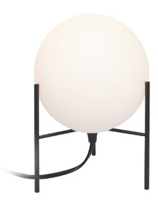 Bílo černá skleněná stolní lampa Kave Home Seina