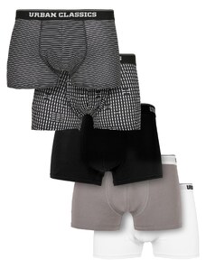 UC Men Organické boxerky 5-balení m.stripeaop+m.aop+blk+asp+wht