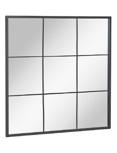 Černé kovové závěsné zrcadlo Kave Home Ulrica 80 x 80 cm
