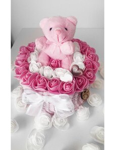 BRIMOON Valentýnské růže a růžový medvídek