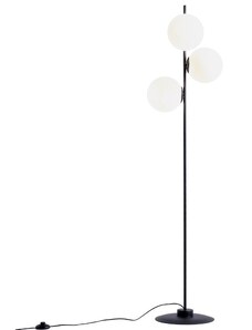 Nordic Design Bílo černá skleněná stojací lampa Bubbly 155 cm