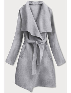 MADE IN ITALY Šedý dámský minimalistický kabát (747ART)