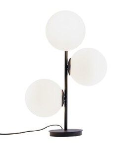 Nordic Design Bílo černá skleněná stolní lampa Bubbly