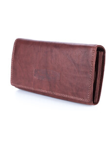 Money Maker Dámská kožená peněženka 12132B červeno-hnědá