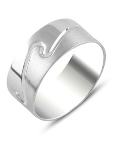 OLIVIE Pánský stříbrný prsten VLNA 5718