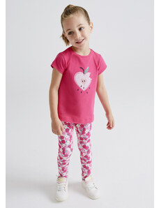Dívčí komplet tričko a legíny MAYORAL, růžový APPLE