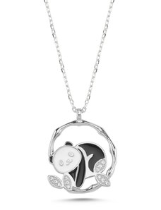 OLIVIE Stříbrný náhrdelník PANDA 5720