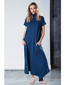 Modré dlouhé rolákové šaty Peyto nanoSPACE by LADA