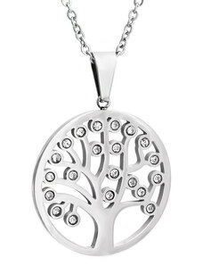 BM Jewellery Dámský náhrdelník 3 cm strom života se zirkony z chirurgické oceli S11261090