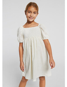 Mayoral Knit perforated dress girl, Linen
