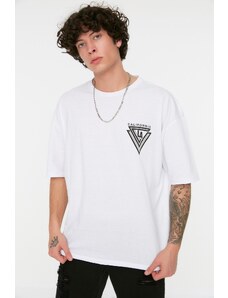 Trendyol Oversize/Wide Cut Crew Neck Short Sleeve City Print 100% Cotton T-Shirt