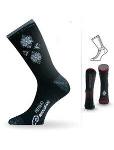 SCK merino silné ponožky Lasting černá / šedá M