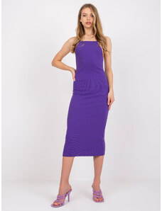 Fashionhunters Tmavě fialové šaty Kira RUE PARIS