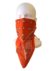 Lung Dragon Productions Oranžový paisley S-Shield NANO Bandana šátek s vyměnitelným filtrem z českého nanovlákna
