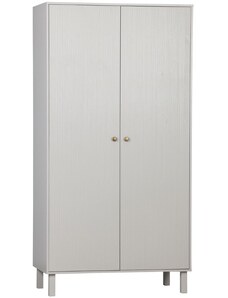 Hoorns Šedá borovicová šatní skříň Madine 194,5 x 99,5 cm