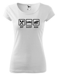 Fenomeno Dámské tričko Eat sleep ride - bílé