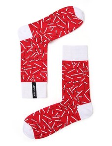 Love+Fun Ponožky červeno-bílé s proužky Coloro