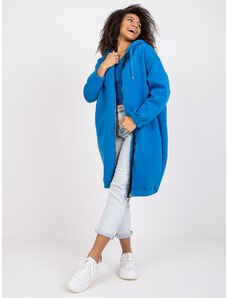 RUE PARIS Modrá prodloužená mikinová bunda mikina na zip Betty 7464