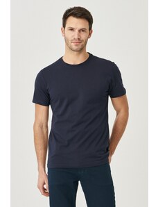AC&Co / Altınyıldız Classics Pánské tričko s krátkým rukávem ze 100% bavlny Slim Fit Slim Fit s výstřihem s krátkým rukávem.