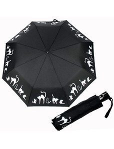 Doppler Magic Fiber Cats Family - dámský plně automatický deštník černá