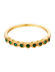 ORNAMENTI Pozlacený prstýnek Green Queen gold
