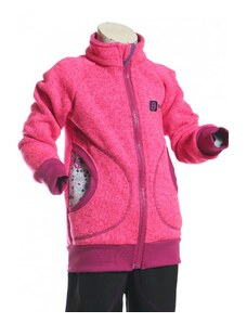 BajaDesign svetrová mikina pro holčičky, neon. růžová + motýlci na šedé