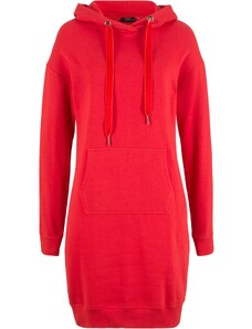 bonprix Mikinové šaty s kapucí Červená