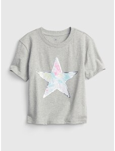 GAP Dětské tričko hvězda z flitrů - Holky