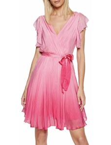 Růžové hedvábné šaty - GUESS