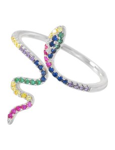 LU-JI Stříbrný prsten Rainbow Snake