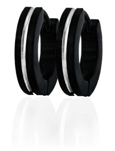 BM Jewellery Náušnice kroužky černé z chirurgické oceli S11279030