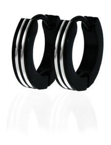 BM Jewellery Náušnice kroužky černé z chirurgické oceli S11280030