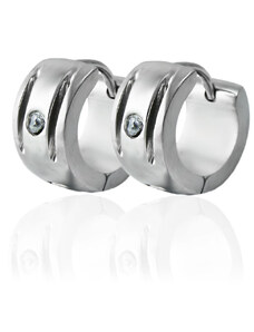 BM Jewellery Náušnice kroužky se zirkonem z chirurgické oceli S11289030