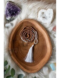 YOGGYS meditační mala - křišťál a rudraksha