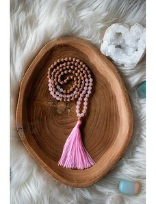 YOGGYS meditační mala - růženín a rudraksha