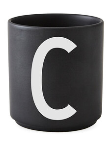 DESIGN LETTERS Porcelánový hrneček dózička Letters Black C černá porcelán 300 ml