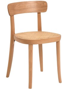 Jasanová jídelní židle Kave Home Romane s ratanovým výpletem