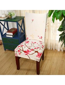 Napínací potah na židle - krémový - sakura