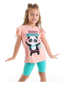 Denokids Hula-hoop Panda Girl's T-shirt Tights Set