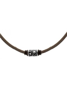 Manoki Pánský náhrdelník Tyler chirurgická ocel, bavlněná šňůrka