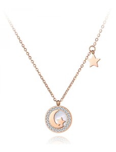 Victoria Filippi Stainless Steel Ocelový náhrdelník se zirkony Moon&Star - chirurgická ocel