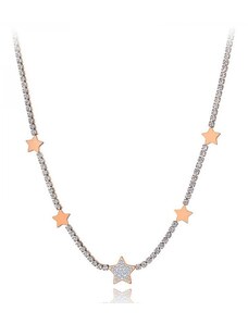 Victoria Filippi Stainless Steel Ocelový choker náhrdelník Patricia Gold - hvězdy