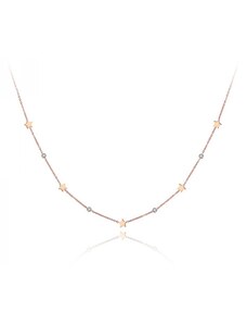 Victoria Filippi Stainless Steel Ocelový náhrdelník se zirkony Susan Gold - hvězdy, chirurgická ocel