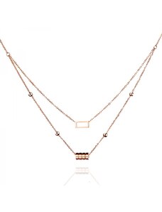 Victoria Filippi Stainless Steel Dvojitý ocelový náhrdelník Alain Gold - chirurgická ocel