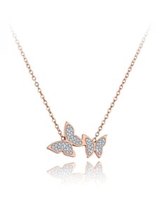 Victoria Filippi Stainless Steel Ocelový náhrdelník se zirkony Claudia - chirurgická ocel, motýl