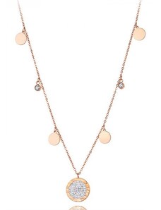 Victoria Filippi Stainless Steel Ocelový náhrdelník Claire Gold - chirurgická ocel, zirkon