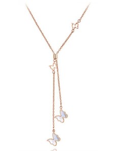 Victoria Filippi Stainless Steel Ocelový náhrdelník Amelia Gold - chirurgická ocel, motýl