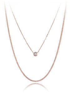 Victoria Filippi Stainless Steel Ocelový náhrdelník se zirkonem Giondia Gold- chirurgická ocel